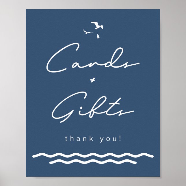 Poster Sinal de Marinho Tropical de praia OCEANSIDE Cards (Frente)