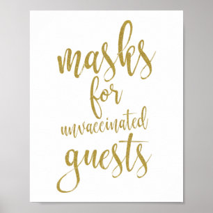 Poster Sinal de Máscaras Para Convidados Não Vacinados