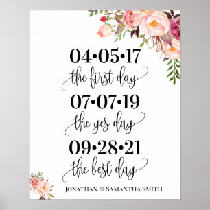 Poster Sinal de melhor dia data de casamento, sim, dia co