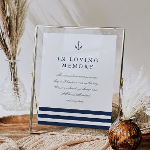 Poster Sinal de Memória de Casamento Âncora Náutica