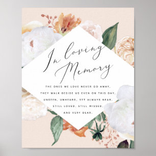 Poster Sinal de Memória de Casamento Boho Blooms