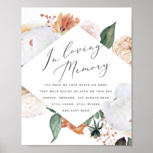 Poster Sinal de Memória de Casamento Boho Blooms