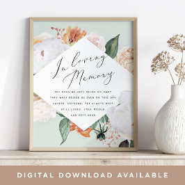 Poster Sinal de Memória de Casamento Boho Blooms