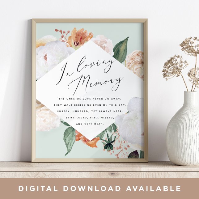 Poster Sinal de Memória de Casamento Boho Blooms (Criador carregado)