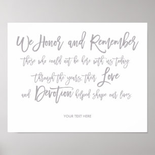 Poster Sinal de Memória de Casamento com Letra à Mão Chic