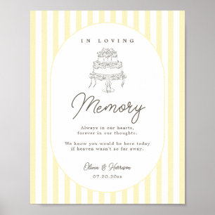 Poster Sinal de Memória de Casamento com Listras Amarelas