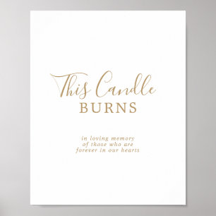 Poster Sinal de Memória de Casamento com Vela Dourada Min