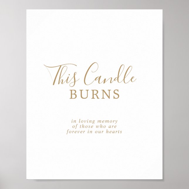 Poster Sinal de Memória de Casamento com Vela Dourada Min (Frente)