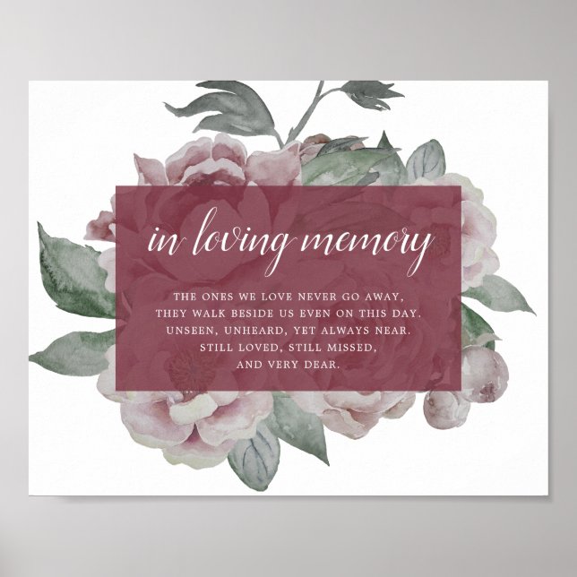 Poster Sinal de Memória de Casamento do Jardim Inglês (Frente)