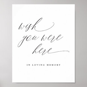 Poster Sinal de Memória de Casamento Elegante Desejamos Q