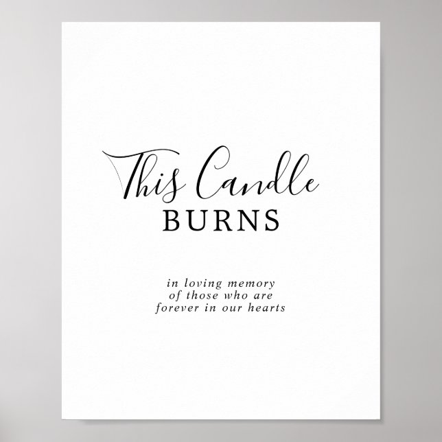 Poster Sinal de Memória de Casamento Esta Vela Queima Min (Frente)