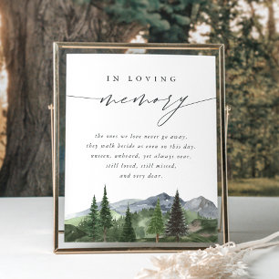 Poster Sinal de Memória de Casamento Floresta da Montanha