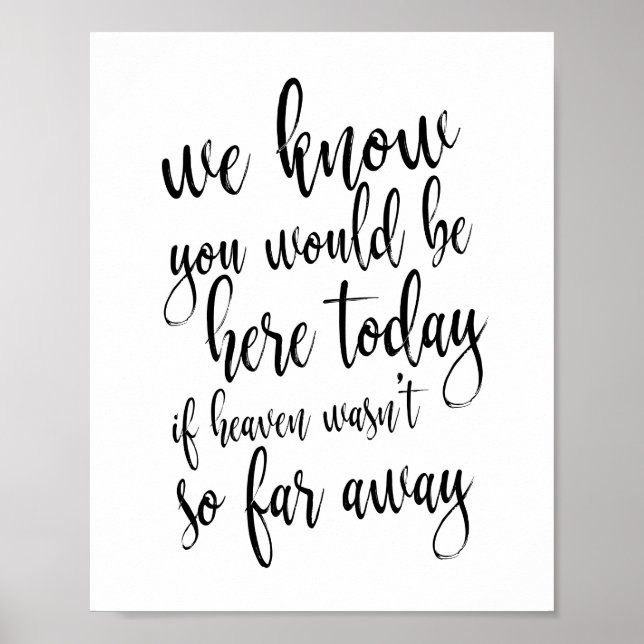 Poster Sinal de Memorial 8x10 "Nós sabemos que você estar (Frente)