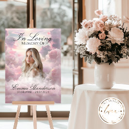 Poster Sinal de Memorial das Nuvens Cor-de-Rosa Celestiai