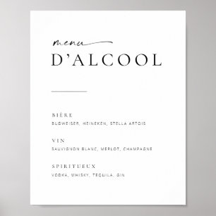 Poster Sinal de Menu Bar de Casamento de Script Moderno C