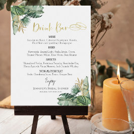 Poster Sinal de Menu Bebidas Tropicais por Aquarela