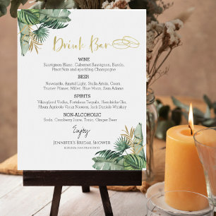 Poster Sinal de Menu Bebidas Tropicais por Aquarela