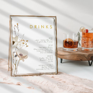 Poster Sinal de Menu Bidinhos de Flor Selvagem Whimsical