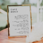 Poster Sinal de menu Bolo de Bar de Deserto de Casamento<br><div class="desc">Este é um moderno, elegante cardápio de bolo de casamento, com um layout minimalista e uma bela fonte moderna. Todas as cores são editáveis. // Pesquise "HARLOW" na loja Atenciosamente de Nicole Zazzle para designs correspondentes. * Se você gosta deste design, mas não o vê disponível para algo que você...</div>