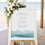 Poster Sinal de Menu Cocktail Assinatura de Casamento do<br><div class="desc">Sinal de Menu Cocktail Assinatura de Casamento do Oceano Azul</div>