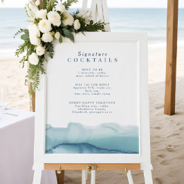 Poster Sinal de Menu Cocktail Assinatura de Casamento do 