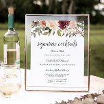 Poster Sinal de Menu Cocktail de Assinatura Rustic Bloch<br><div class="desc">Convide os convidados a agarrar uma libação favorita com o nosso charmoso sinal de bar de casamento. O sinal de bar 11x14 apresenta "cocktails de assinatura" em letras de escrita de caligrafia. Personalize com suas bebidas especiais com seis campos de texto personalizados e adicione suas iniciais e data de casamento...</div>