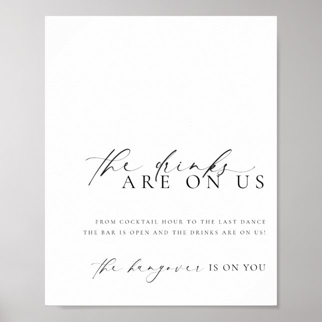 Poster Sinal de Menu de Bar Aberto Ellesmere Modern Minim (Frente)