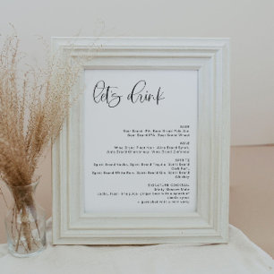 Poster Sinal de Menu de Bar Boho Minimalista JOLIE Vamos 