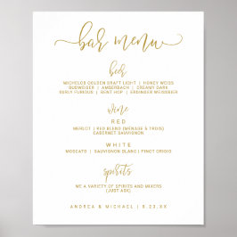 Poster Sinal de Menu de Bar de Casamento - Bounce Script