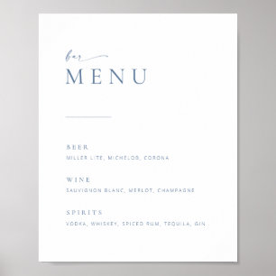 Poster Sinal de Menu de Bar de Casamento Chic + Modern Sc