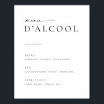 Poster Sinal de Menu de Bar de Casamento em Script Modern<br><div class="desc">Este sinal simples, mas elegante, ficará incrível no seu casamento, chá de bebê ou festa! Com fontes serifadas e sem serifa limpas e simples, com uma fonte de acento de letra manuscrita. Personalize o sinal com o menu do seu bar, incluindo cerveja, vinho e destilados. Se você gosta deste design,...</div>