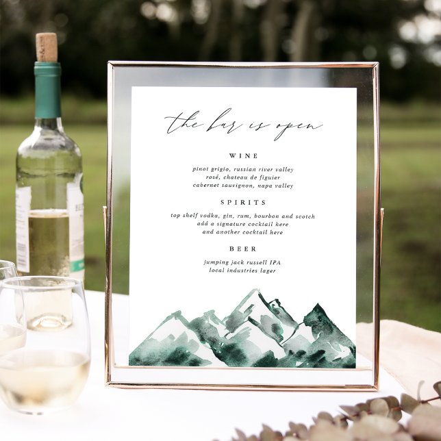 Poster Sinal de Menu de Bar de Casamento Highland | Monta (Criador carregado)