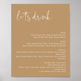 Poster Sinal de Menu de Bar INDIE Boho Tons Terrosos Vamo
