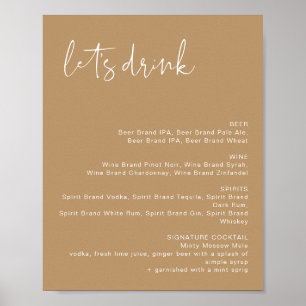 Poster Sinal de Menu de Bar INDIE Boho Tons Terrosos Vamo