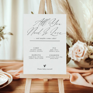 Poster Sinal de Menu de Barra de Sobremesa de Casamento M