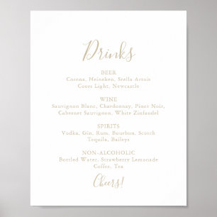 Poster Sinal de Menu de Bebidas de Casamento Simples Mini