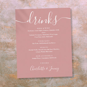 Poster Sinal de Menu de Bebidas de Roscas Empoeiradas com