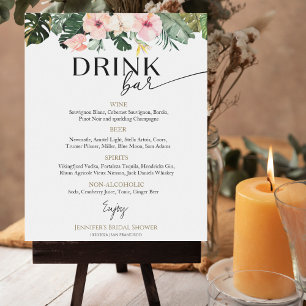 Poster Sinal de menu de bebidas tropicais com Chá de pane