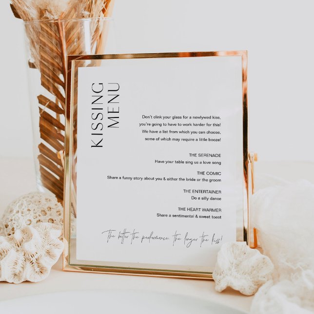 Poster Sinal de Menu de Beijo de Casamento HARLOW (Criador carregado)