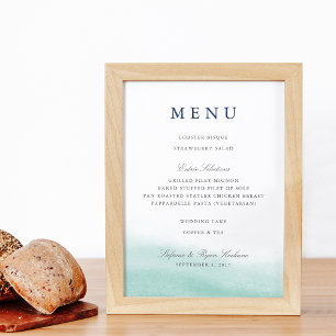 Póster Sinal de Menu de Casamento de Seaglass Tides