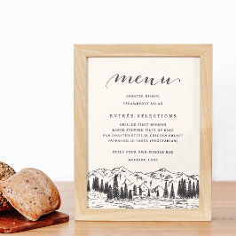 Póster Sinal de Menu de Casamento do Esquema Montanhês