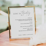 Poster Sinal de Menu do Bar HARLOW Love Is Intoxicating 8<br><div class="desc">Coleção Harlow - uma mistura perfeita de sofisticação limpa e estilo moderno. É projetada com uma fonte de roteiro moderno que exala estilo e elegância. Cada produto da coleção é cuidadosamente elaborado para mostrar um visual atemporal e moderno.</div>