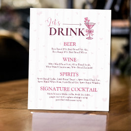 Poster Sinal de Menu do Bar Let's Drink | Um Pouco Engaja