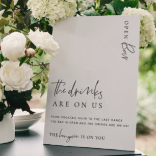 Poster Sinal de menu mínimo de Bar aberto da Estelle Mode