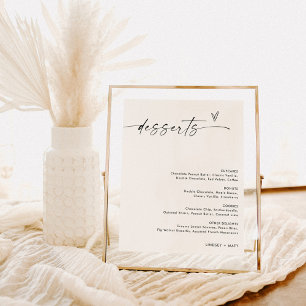 Poster Sinal de menus minimalista, Boho Moderno Casamento