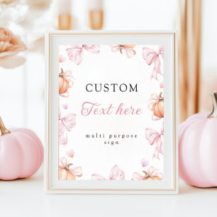 Poster Sinal de Mesa Arco de Abóbora Baby Shower