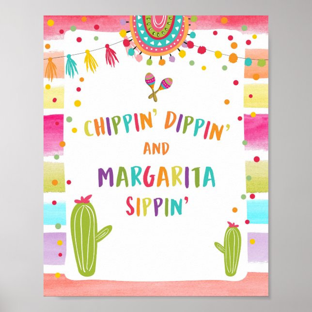 Poster Sinal de Mesa Chippin Dippin Margarita Sippin Fies (Frente)