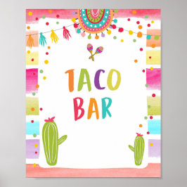 Poster Sinal de Mesa Comida Mexicana Taco Bar Festa do Ca