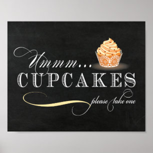 Poster Sinal de Mesa cupcake - Sinal de Bar Cupcake