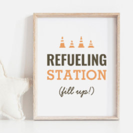 Poster Sinal de Mesa da Festa de aniversário da estação d